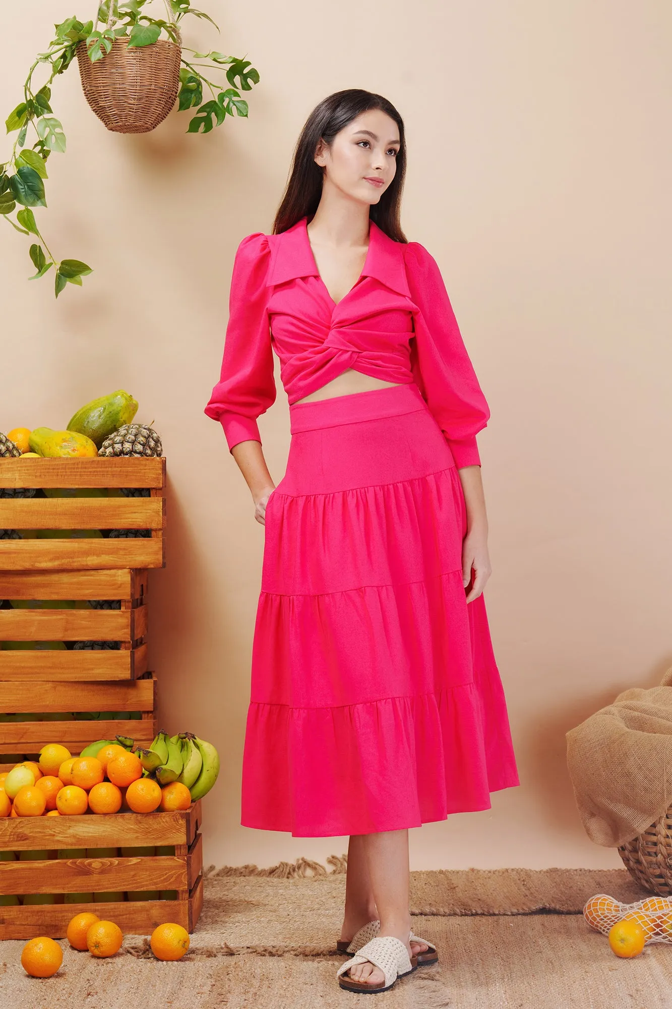 Whimsical Linen Cotton Maxi Skirt